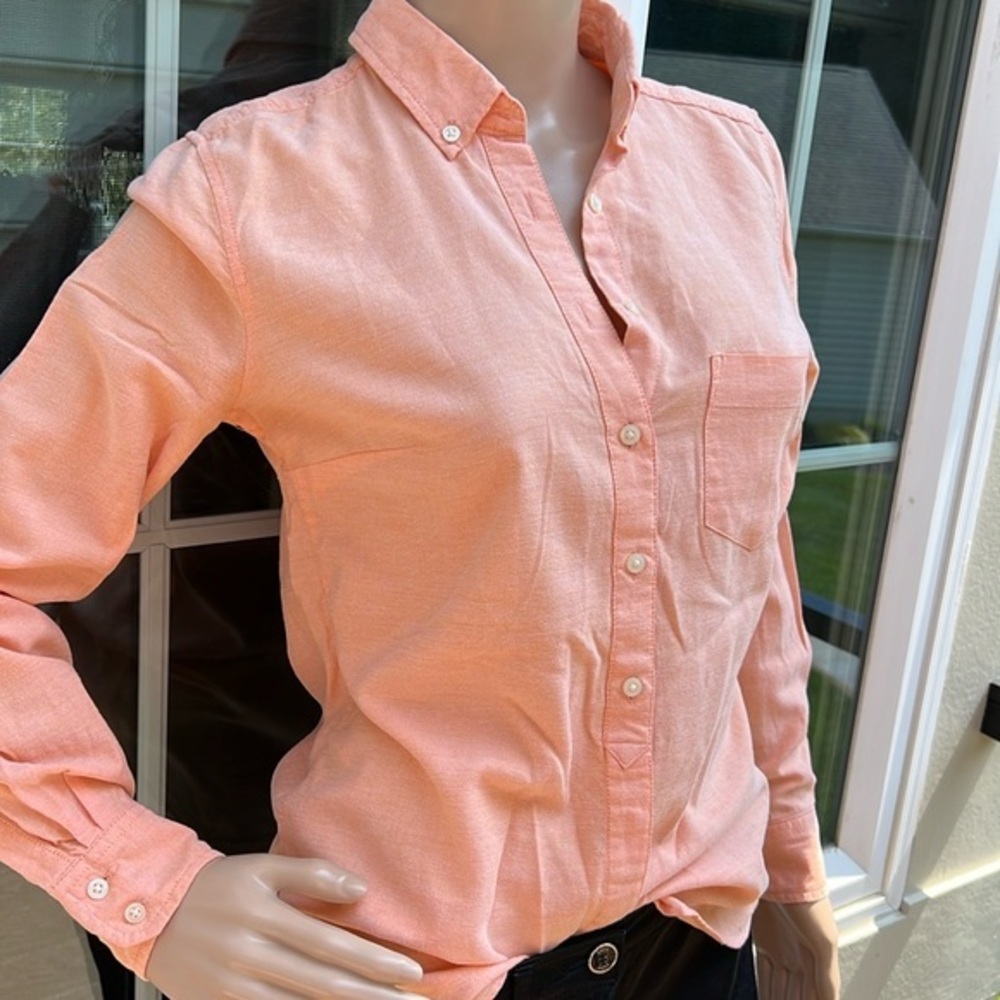 Gap cantaloupe orange button down shirt SZ XS